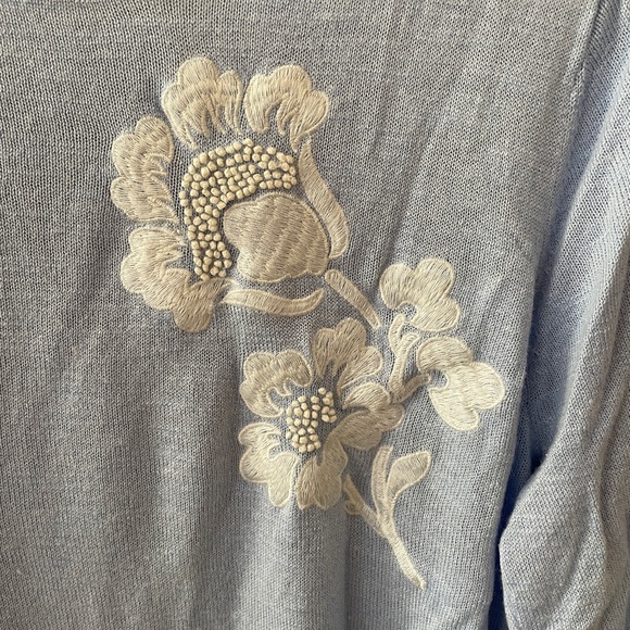 Loft Cornflower Blue Embellished Long Sleeve Top - Picture 3 of 4